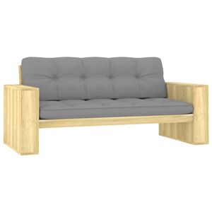 vidaXL Sodo suoliukas su pilkos spalvos pagalvėlėmis, 179cm, pu&scaron;is