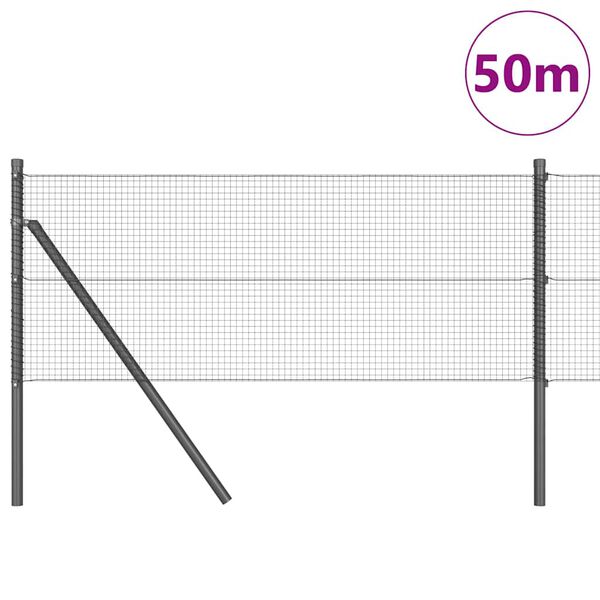 vidaXL Tvorelės stulpas Pilka 50 x 0,8 m (16 x 16 mm tinklelis)