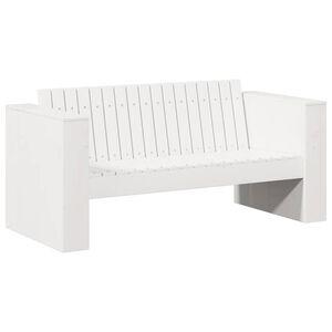 vidaXL Sodo sofa Balta 134 x 60 x 62 cm Kietos pu&scaron;ies mediena