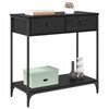 vidaXL Konsolinis stalas su stalčių Juodas ąžuolas 75 x 34,5 x 75 cm