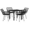 vidaXL Sodo valgomojo komplektas 5 pcs Juoda