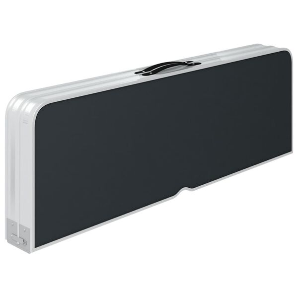 vidaXL Sulankstomas stalas su 2 suoliukais, pilkos spalvos, aliuminis