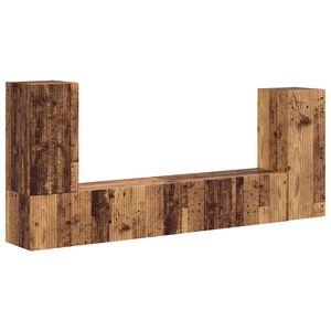 vidaXL TV spintelių komplektas 4 pcs Senovinis medis Apdirbta mediena