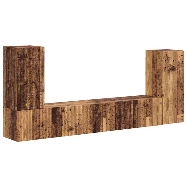 vidaXL TV spintelių komplektas 4 pcs Senovinis medis Apdirbta mediena