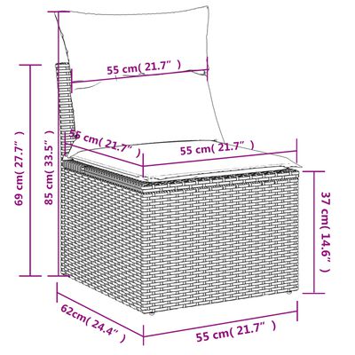 vidaXL Sofos komplektas su pagalvėlėmis, 4 dalių, rudas, poliratanas