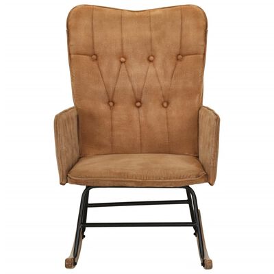 vidaXL Supama kėdė, rudos spalvos, drobė, vintažinio dizaino