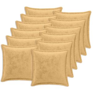 vidaXL Mesti pagalvė 12 vnt. HOUTEN Taupe 40 x 40 cm Flanelė