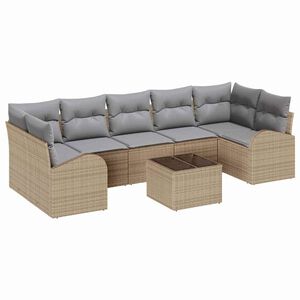vidaXL Sodo Sofų Rinkinys Smėlio 55 x 55 x 37 cm poliratanas