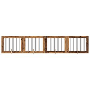 vidaXL &Scaron;unų vartai su stovais 4 pcs Sendintos medienos 100 x 80 cm