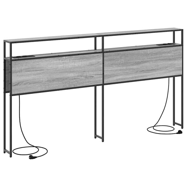 vidaXL Saugojimo galvos atlo&scaron;as su lentyna Pilka sonoma ąžuolo 200 cm