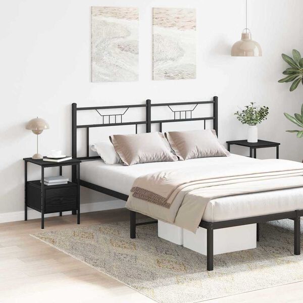 vidaXL &Scaron;alia lovos spintelė 2 pcs Juodas ąžuolas 34 x 36 x 50 cm