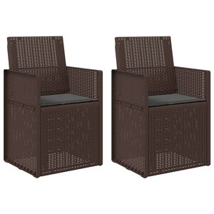 vidaXL Sodo Valgomojo Kėdės 2 pcs Ruda ir antracito PP