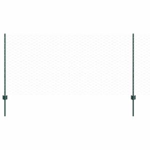 vidaXL Hexagonal Fence with Post 50 x 1 m PVC dengtas plienas Žalia