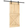 vidaXL Slankios durys Natūrali ir juoda 95 x 210 cm
