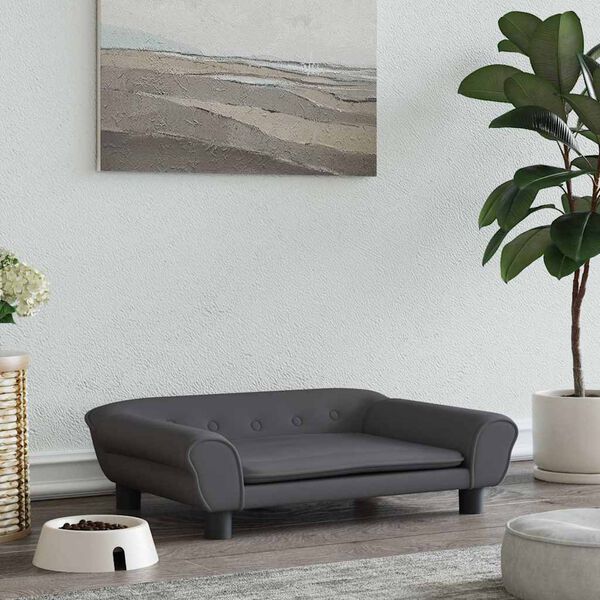 vidaXL Lova šunims, tamsiai pilkos spalvos, 70x48x22cm, aksomas