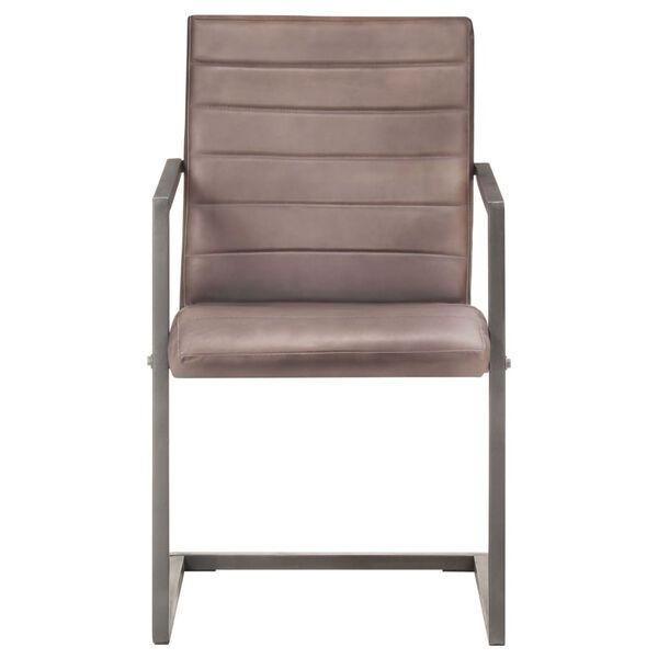 vidaXL Gembinės valgomojo kėdės, 4vnt., rudos spalvos, tikra oda