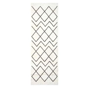 vidaXL Virtuvės kilimas Balta 180 x 60 cm Aksomas