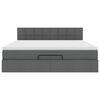 vidaXL Osmanų lova su čiužiniu ir LED tamsiai pilkas 180x200cm audinys