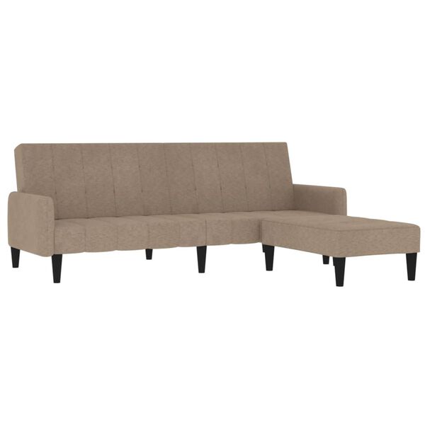 vidaXL Dvivietė sofa-lova su taburete, taupe, mikropluo&scaron;to audinys