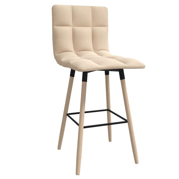 vidaXL Baro taburetė, kreminės spalvos, audinys