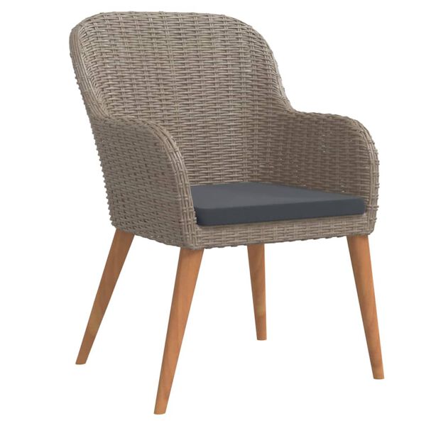 vidaXL Sodo komplektas su pagalvėlėmis, 3 dalių, rudas