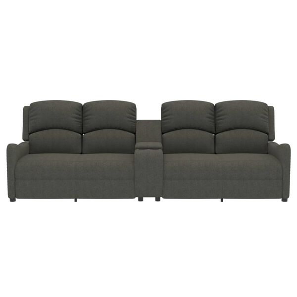 vidaXL Keturvietis atlošiamas masažinis krėslas, pilkas, audinys