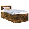 vidaXL Dienos lova Rūkyto ąžuolo ir juoda 75 x 190 cm Apdirbta mediena