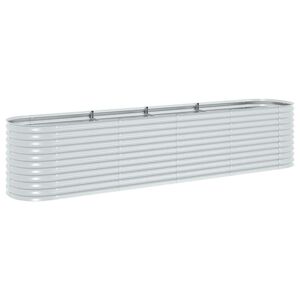 vidaXL Lovelis, sidabrinis, 400x80x81cm, galvanizuotas plienas, auk&scaron;tas