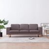 vidaXL Trivietė sofa, taupe spalvos, audinys