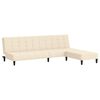 vidaXL Dvivietė sofa-lova su pakoja, kreminės spalvos, aksomas