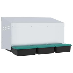 vidaXL Vi&scaron;čių lizdas, 3 skyriai, montuojamas prie sienos, cinkuotas plienas