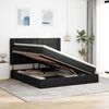 vidaXL Lova su daiktų laikymo vieta ir LED su LED Juoda 160 x 200 cm