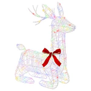 vidaXL 3D Kalėdų elnias LOVIISA 140 LED Įvairių spalvų 55 x 22 x 63 cm