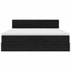 vidaXL Osmanų lovos rėmas su čiužiniais, juodas, 200x200cm, aksomas