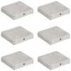 vidaXL Tvoros stulpų dangteliai, 6vnt., 91x91mm, galvanizuotas metalas
