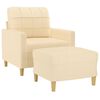 vidaXL Krėslas su pakoja, kreminės spalvos, 60cm, audinys