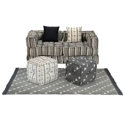 vidaXL Modulinės sofos komplektas, 9 dalių, audinys, dryžuotas