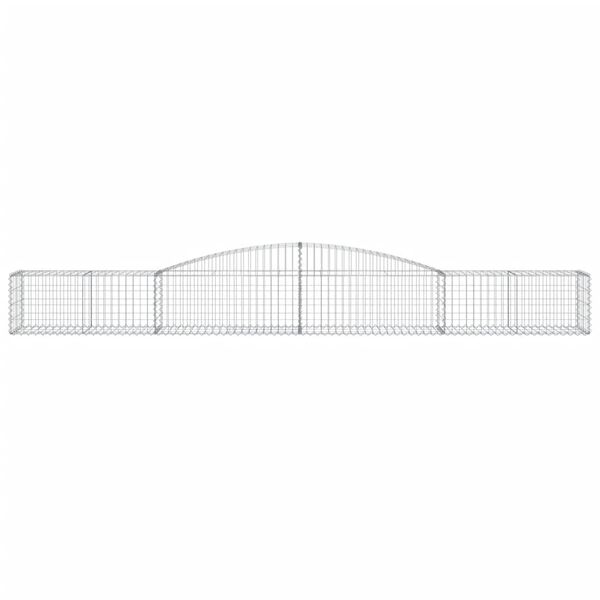 vidaXL Išlenkti gabiono krepšiai, 3vnt., 400x50x40/60cm, geležis