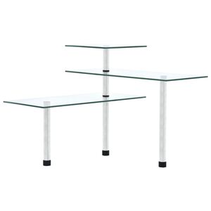 vidaXL Kampinė lentyna virtuvei, 3 aukštų, grūdintas stiklas