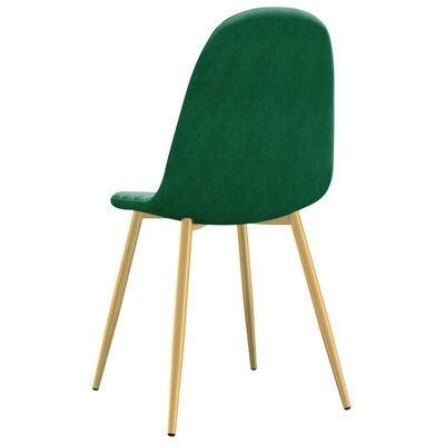 vidaXL Valgomojo kėdės, 4vnt., tamsiai žalios spalvos, aksomas