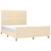 vidaXL Lovos rėmas be čiužinio, kreminės spalvos, 140x200cm, audinys