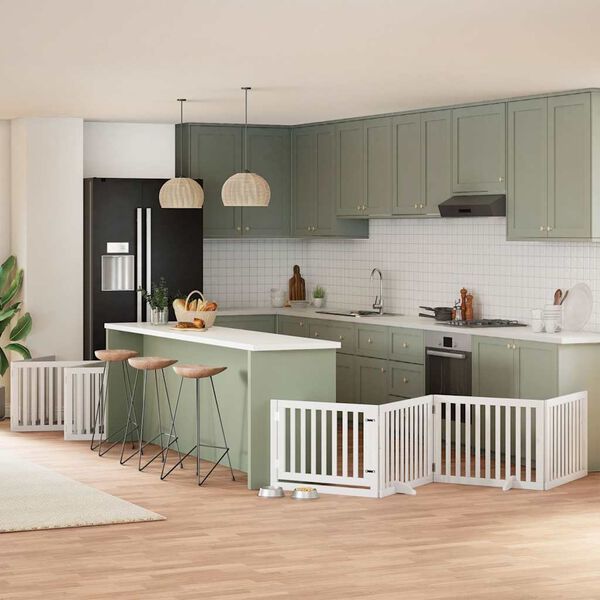 vidaXL Varteliai &scaron;unims su durimis, 12 segmentų, balti, 960cm, tuopa