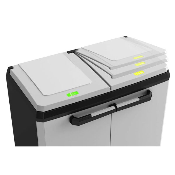 Keter &Scaron;iuk&scaron;lių rū&scaron;iavimo spintelė Split Premium, pilka ir juoda, 92cm