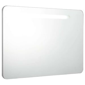 vidaXL Veidrodinė vonios spintelė su LED ap&scaron;vietimu, 80x9,5x55 cm