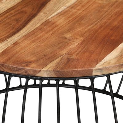 vidaXL Kavos staliukas, skersmuo 68cm, akacijos medienos masyvas