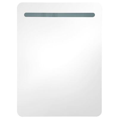 vidaXL Veidrodinė vonios spintelė su LED apšvietimu, pilka, 60x11x80cm