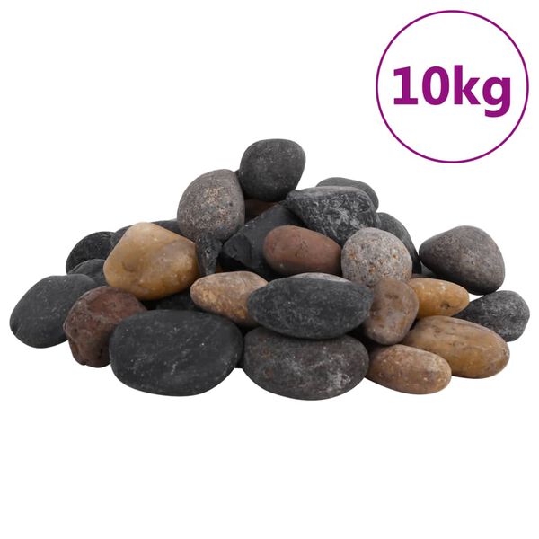 vidaXL Poliruoti akmenukai, įvairių spalvų, 10kg, 5&ndash;8cm