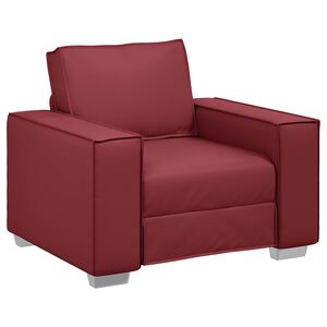 vidaXL Sofa Kėdė Vyno raudona 100 cm Dirbtinė oda