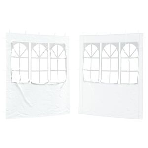 vidaXL &Scaron;ventinės palapinės &scaron;oninė siena 2 pcs 200 x 195 cm Balta