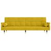 vidaXL Sofa-lova su pagalvėlėmis, geltonos spalvos, aksomas